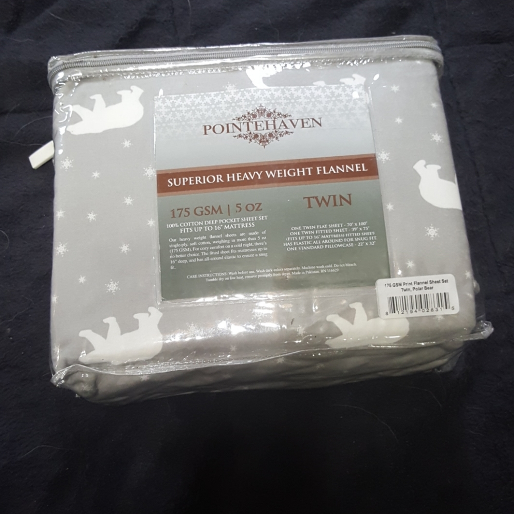 💘Twin flannel deep pocket sheet set